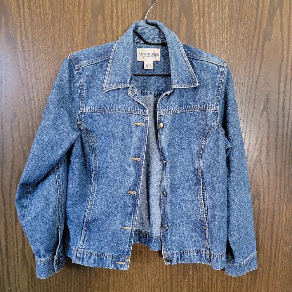 Cherokee Brand Jean Jacket With Silver Buttons Size Small